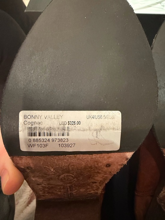 ALLSAINTS BONNIE VALLEY DISTRESSED BROWN LEATHER ANKLE WESTERN BOOT - Picture 4 of 9